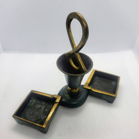 DAYAGI Style Holder Israel Judaica Handle Enamel Metal Salt Pepper Oil Vinegar - Picture 3 of 8